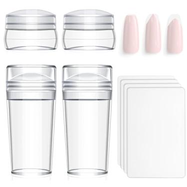 Imagem de Ohlove Carimbo De Ponta Francesa - 4 Peças Carimbos Silicone Transparentes Com Raspadores Para Manicure, Salão Beleza E Arte Unhas Faça Você Mesmo