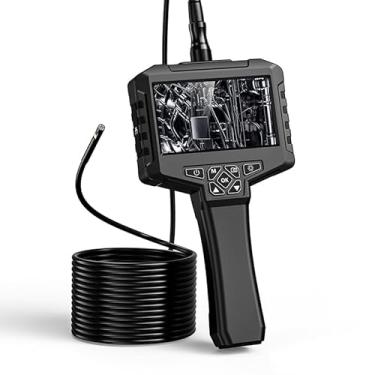 Imagem de GinoCaco Câmera Endoscópica De Lente Dupla Com Luz, Boroscópio 4,3'' Para Foto E Vídeo, Inspeção 1920P, 8 Leds Ajustáveis, Detecção Semirrígida 16,4 Pés Automóvel/Residencial/Parede/Tubulação/Carro
