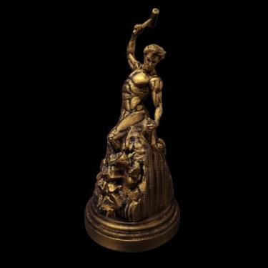 Imagem de Estátua Self Made Man Motivação & Inspiração - Impressão 3D (Pintura Ouro Velho, 20 cm)
