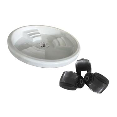 Imagem de Generic Carrinho de plantas com rodas, suporte redondo multiuso para paletes, suporte para vasos de flores com rodinhas para de canto e escritório
