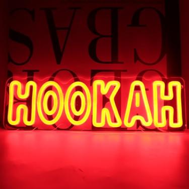 Imagem de KODGGHK Letreiros De Neon Vermelho Para Narguilé, Decoração Parede Loja, Luzes Led Com Letras, Bar, Sala Estar, Caverna Do Homem, Restaurante, Luz Usb, Letreiro Acrílico Fumaça