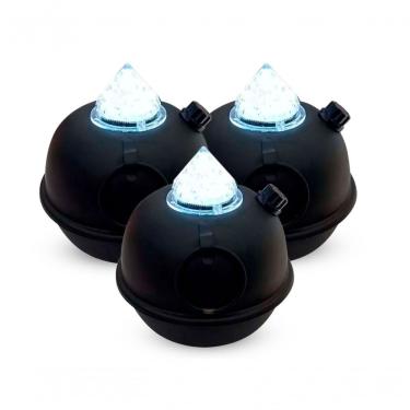 Imagem de Kit 3 Luminárias De Mesa Decorativa Bujãozinho De Metal A Pilha Com Led Branco Dimerizável E Alça