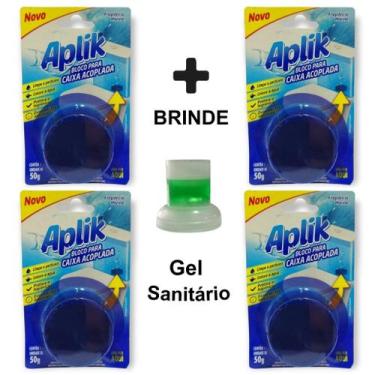 Imagem de 4 Detergente Sanitário Bloco Pastilha Vaso Sanitário Marine 50g da Apl