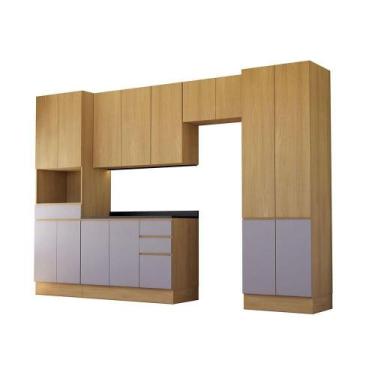 Imagem de Cozinha Completa 5 Peças Com Espaço Para Micro-ondas E Tampo Freijó/fr