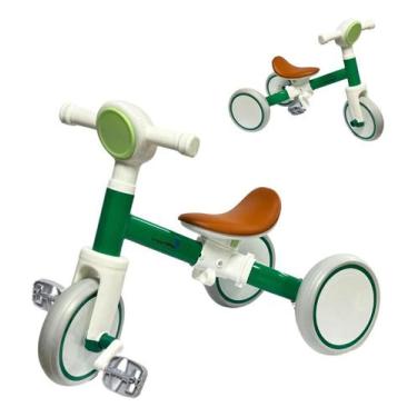 Imagem de Bicicleta Equilíbrio Triciclo 2 Em 1 Balance Com Rodas Eva Cor Verde -