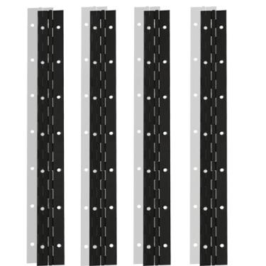Imagem de Dobradiça contínua e piano preta, 4 peças, 4 cm, 3 cm, largura aberta, 304 cm, dobradiça contínua de aço inoxidável com furos, dobradiças de porta resistentes de 0,04 polegadas de espessura para gabinete, capas de porta de gabinete, marcenaria
