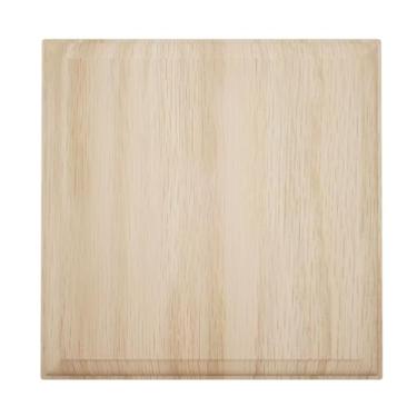 Imagem de 13 cm L x 13 cm A x 3,8 cm P Americraft Solid Hardwood Stain Grade Standard Smooth Rosette com borda decorativa, carvalho branco