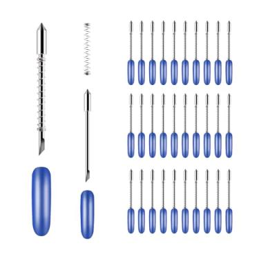 Imagem de BFVV 30 lâminas de corte de 60 graus para plotter de corte Graphtec – Compatível com a série Cricut Explore/Maker – Corta aglomerado, couro, tecido, feltro, etc