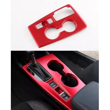 Imagem de ANUNFRRE Acessórios de carro adequados para Honda Civic 11ª geração 2022 2023 ABS interior painel central frontal painel painel suporte de copo acabamento (vermelho fosco) 1 peça conjunto