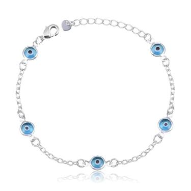 Imagem de Pulseira Elos 1×1 com Detalhes de Olhos Gregos (17cm)