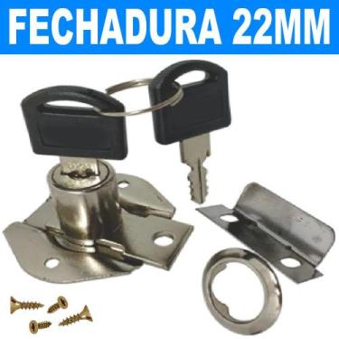 Imagem de Fechadura Para Moveis Gaveta Porta De 22mm ou 32mm 2 Chaves 1 Batante 