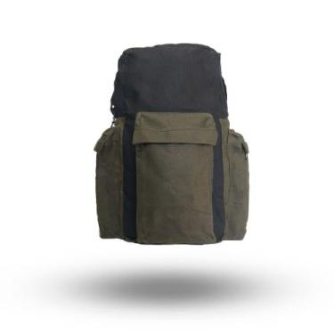 Imagem de Mochila Vertical 50Litros - Lona Encerada - MB, Preto com verde milita