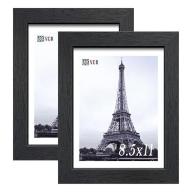 Imagem de VCK Moldura de certificado de 21 x 28 cm, madeira preta, 20 x 28 cm, molduras para documentos para parede e mesa, pacote com 2