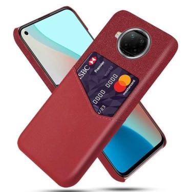 Imagem de Capa para Xiaomi Redmi Note 9 PRO 5G,Tela e tampa de couro PU,Antideslizante,360°cobertura completa à prova de choque com 1 slot de cartão atrás,Prevenção de queda-Red