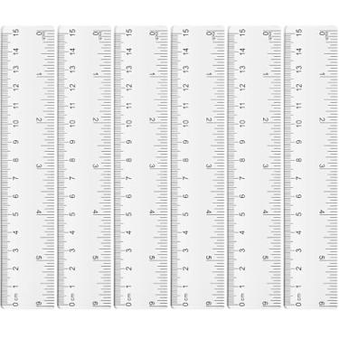 Imagem de Zonon 6 peças de régua de 15 cm de plástico transparente flexível e reto métrico com centímetros e polegadas ferramenta de medição de esboço para sala de aula, escola, estudantes, educação
