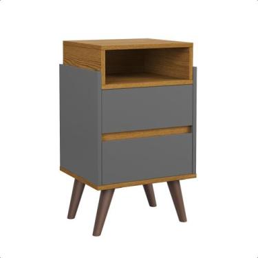 Imagem de Mesa de cabeceira Criado Verona Quarto Moderno Com 2 Gavetas e Nicho -