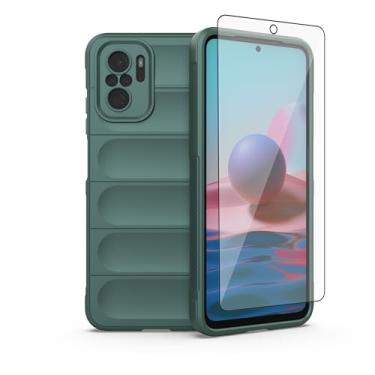 Imagem de Asuwish Capa de celular para Xiaomi Redmi Note 10/10S 4G com protetor de tela de vidro temperado e TPU macio, fina, à prova de choque, proteção de silicone, acessórios Redme Note10 S Note10S feminino