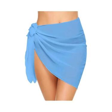Imagem de Saia Sarong de Chiffon para Praia - Curta, Transparente e Ideal como C