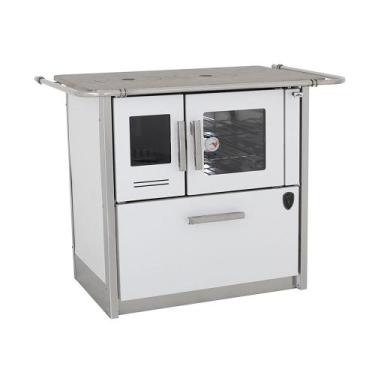 Imagem de Fogão a lenha eclipse direito branco chapa ferro fundido n2 - Fornos P