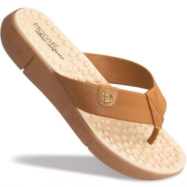 Imagem de Chinelo Ortopédico Modare Feminino Esporão Massageador Macio, Caramelo