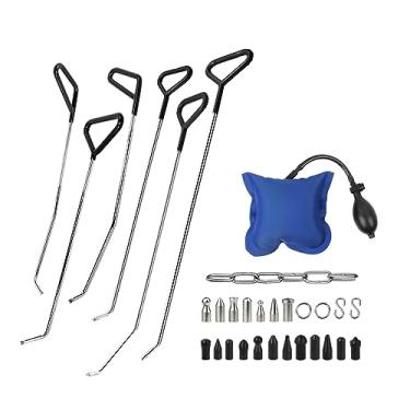 Imagem de WHDZ Kit de varetas de remoção de amassados sem pintura, ferramentas de reparo de amassados com cabeça de furador, conjunto de reparo de aço inoxidável para remoção de carrocerias de granizo de carro