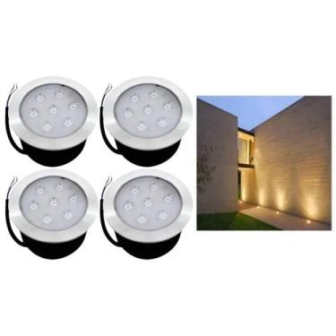 Imagem de 4 Embutido Solo 7w Balizador Led Blindado Ip67 Inox Spot Chão Piso - M