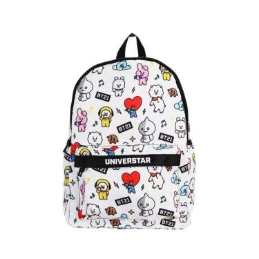 Imagem de Mochila De Costa Escolar Personagens Bt21 - Branca