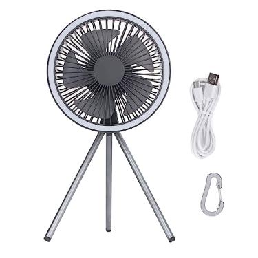 Imagem de TRIPOD DESK VENTILADOR USB BATERIA RECARREGÁVEL OPERADA VELOCIDADE 3 VELOCIDADE AJUSTÁVEL PORTÁTIL DE PENSAMENTO COM LUZ PARA CAMPAGAMENTO INTERIOR ESCRITÓRIO DE VIAGEM HOME ABS (Preto)