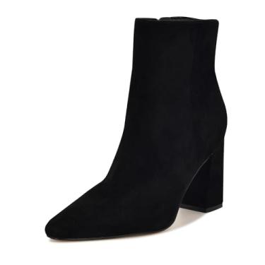 Imagem de Nine West Bota de cano curto feminina Reraye, Camurça preta 001, 39