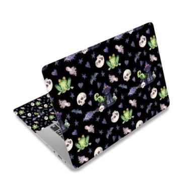 Imagem de DINKY Adesivo para laptop de 43.2 cm capa protetora universal reutilizável para netbook serve para notebook protetor de laptop de 40.6 cm 41.9 cm 43.2 cm 43.9 cm (Skeleton Frog)