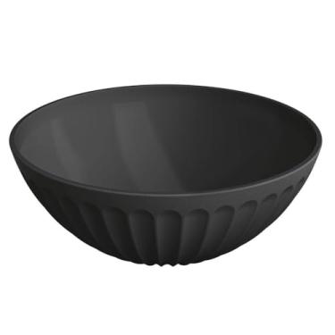 Imagem de Saladeira Tigela Redonda Preta 1,5L Plástico 20x8,5cm Uz Salada Pipoca Sobremesa