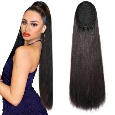 Imagem de Extensões de rabo de cavalo SEIKEA com cordão longo e reto 28 cm