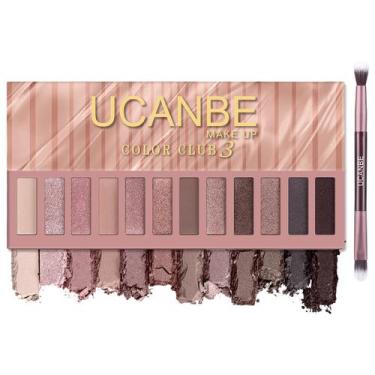 Imagem de Paleta de maquiagem para sombras UCANBE Naked Nude 12 cores com pincel