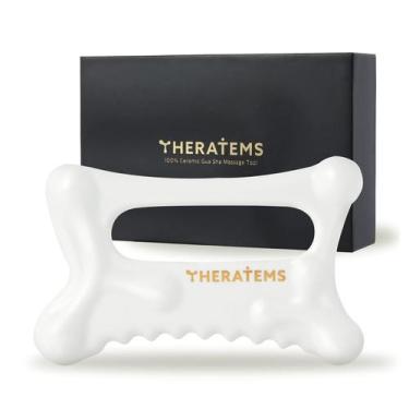 Imagem de Ferramenta de massagem THERATEMS Natural Ceramic Gua Sha para rosto e 