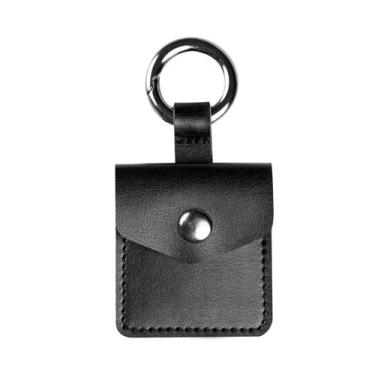 Imagem de Estojo de couro PU Airtag Holder Mangotek impermeável preto