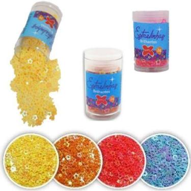 Imagem de Estrelinhas Brilhantes Neon Make+ Escolar de 2g cada, Rosa neon