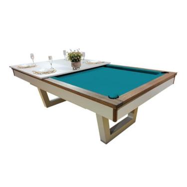 Imagem de Mesa de Sinuca/Bilhar com Tampo de Jantar - 2,34x1,34 - Nelson Bilhare