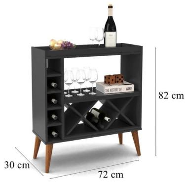 Imagem de Aparador Sala com Adega Bar Mar Estilo Retrô Pés Palito - Diversas Cor