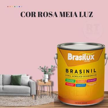 Imagem de Tinta Parede Rosa Acrílica Brasinil  Anti Mofo 3,2l - BRASILUX , ROSA 