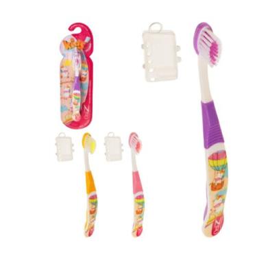 Imagem de Kit 4x Escova de Dente Ergonômica Firmeza eficácia Infantil - zein, Un