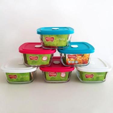 Imagem de Kit com 4 Potes Quadrado Marmita 1L Alimento Marinex Nadir - NADIR FIG