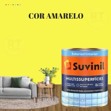 Imagem de Tinta Epoxi Cozinhas e Banheiros Cor Amarelo Multissuperfícies 800ml S