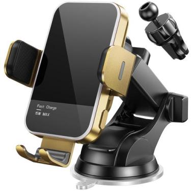 Imagem de Carregador de carro sem fio Mosurr 15W Auto Clamping Gold
