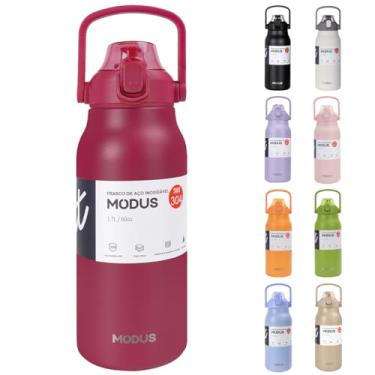 Imagem de Garrafa Térmica De Viagem Inox 1700ml Água Com Canudo (Clarete)