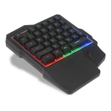 Imagem de Kit Teclado Semi Mecânico Single Hand Rgb e Mouse Gamer 3200dpi - FY