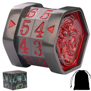 Imagem de MTG Life Counter MTG Metal MTGs Commander Life Counter Wheel, No Installation Required Gift Box Packaging Suitable for Board Games, Card Games, Compatible with MTGs and TTRPG(Black Nickel_Red)