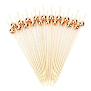 Imagem de Palitos De Bambu Com Bolinhas Rose 12cm 20un - Silver - SILVER PLASTIC
