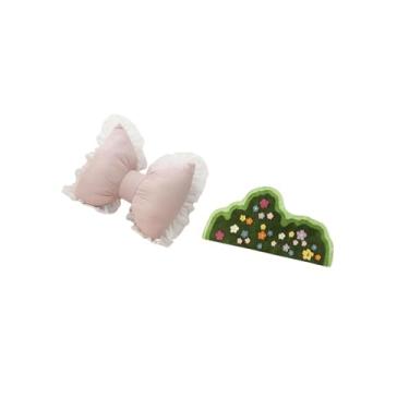 Imagem de IEUDNS Tapete de Chão Irregular, Decoração Moderna para Casa, Almofada com Laço Fofo, Tapete de Cabeceira Confortável para Sala de Estar, Sala de Estudo, Cad