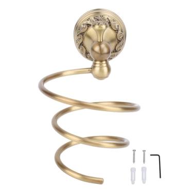 Imagem de Suporte de secador de cabelo montado na parede, organizador de secador de cabelo espiral doméstico ferramentas de cuidados de beleza cesta de armazenamento para banheiro e banheiro