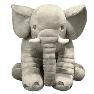 Imagem de Almofada Elefante Pelúcia Travesseiro Para Bebê Unissex Cinza 60Cm